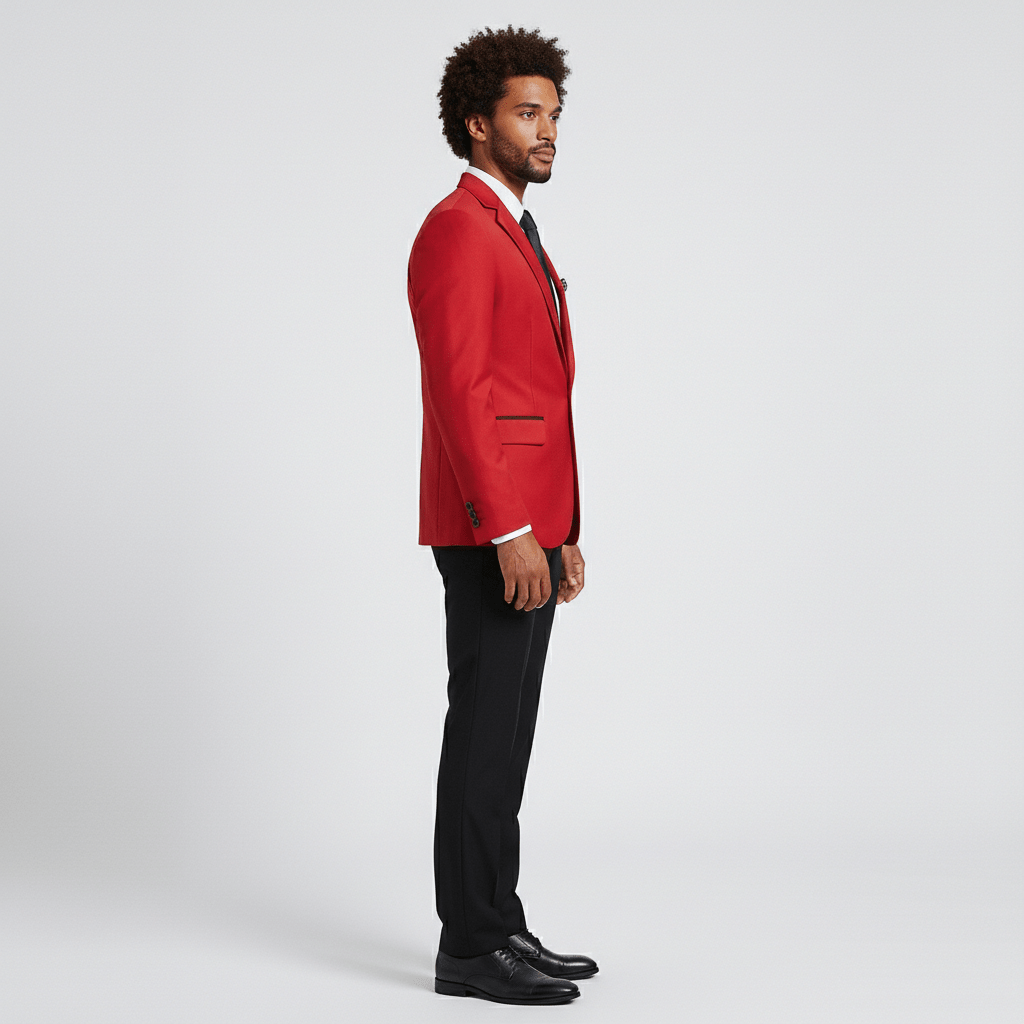 Kurt Single Button Blazer with Notch Lapel and Flap Pockets
