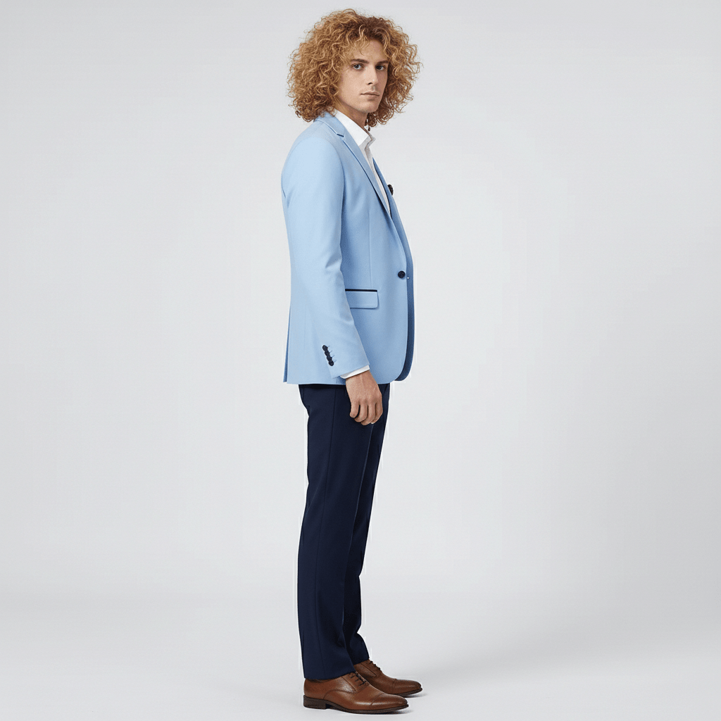 Kurt Single Button Blazer with Notch Lapel and Flap Pockets