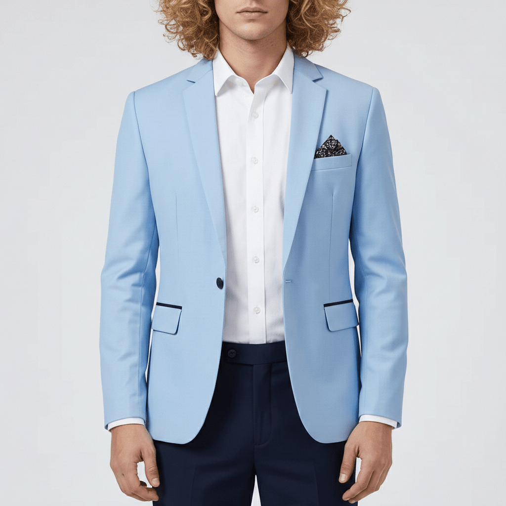 Kurt Single Button Blazer with Notch Lapel and Flap Pockets