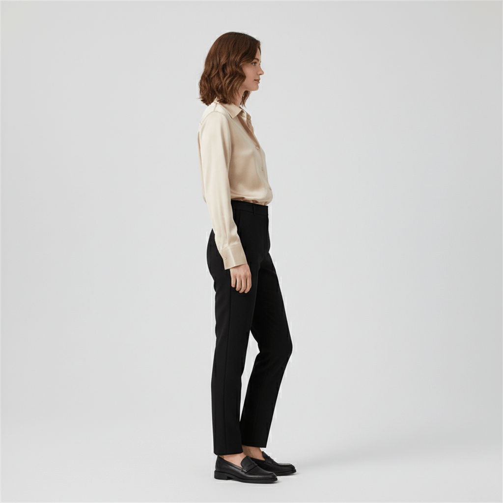 Liesel Button-Up Long Sleeve Blouse with Shirt Collar