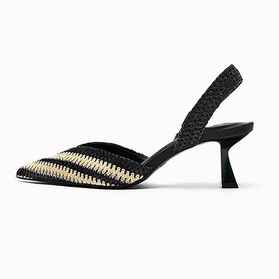 Mireia | Gewoven Chic kantoor Slingback Hakken-Hakken-Calora-36-Calora