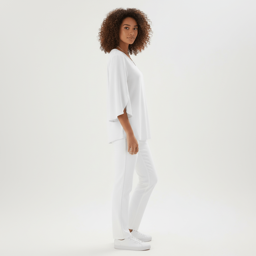 Mabel V-Neck Three-Quarter Sleeve Blouse