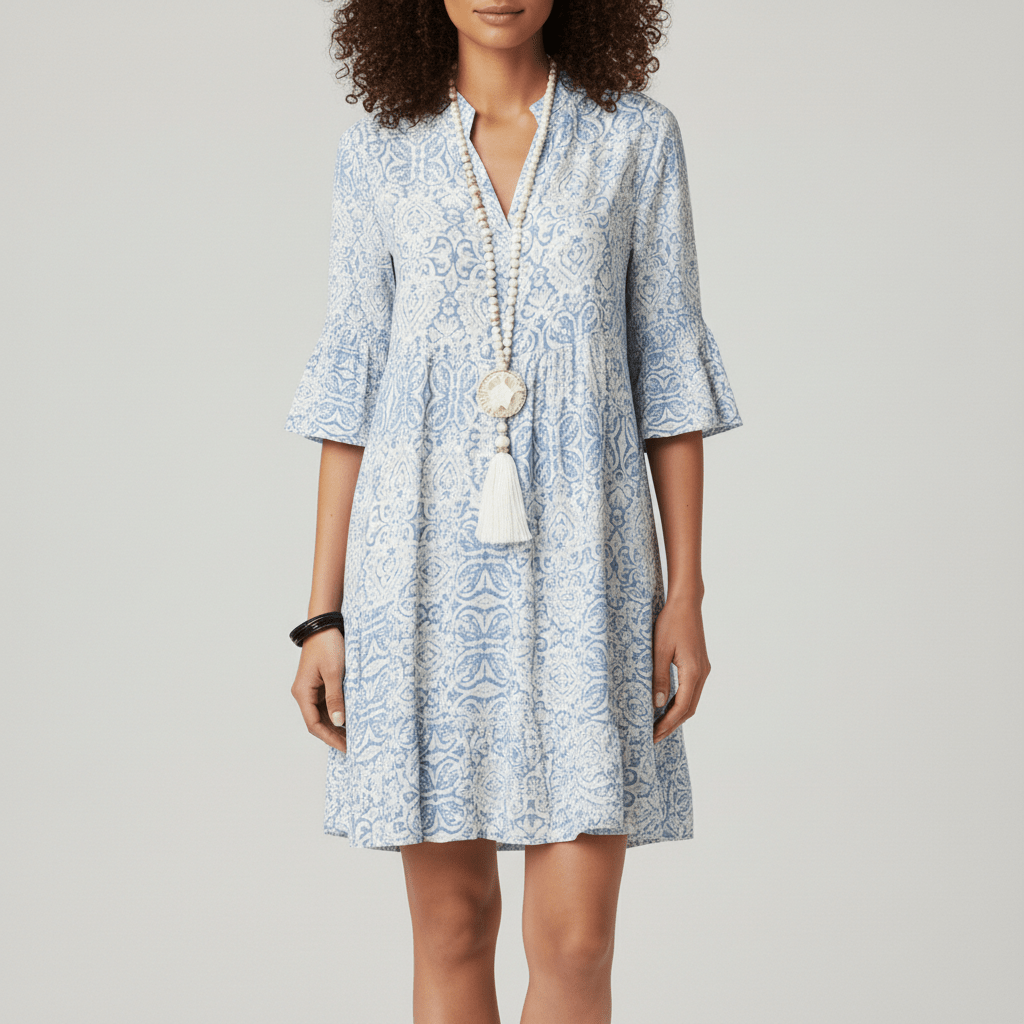 Mae Boho Style Printed Midi Dress