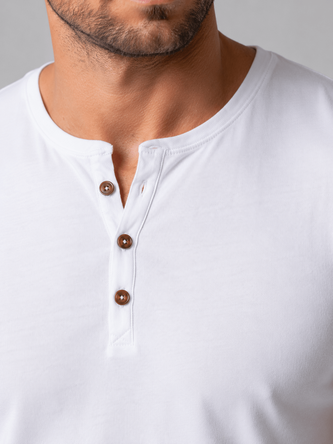 Men's Slim Fit Short Sleeve Henley T-Shirt - Button Neck
