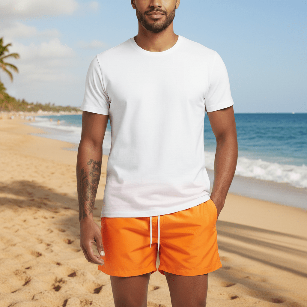 Melvin Drawstring Swim Shorts with Elastic Waist and Side Pockets