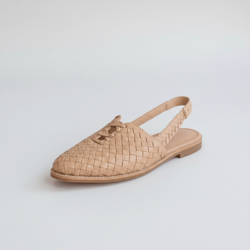 Nadine Closed Toe Sandals with Woven Upper and Slingback Strap