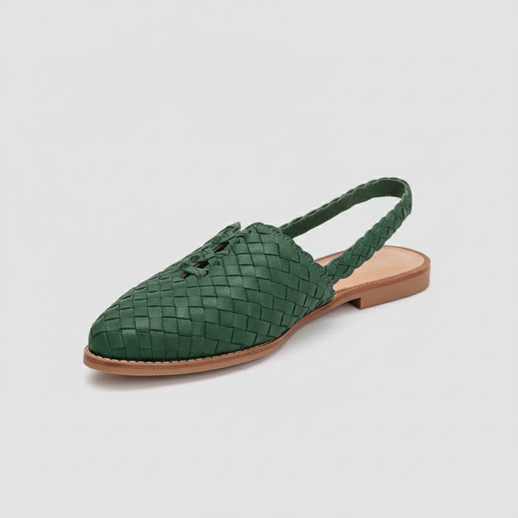 Nadine Closed Toe Sandals with Woven Upper and Slingback Strap