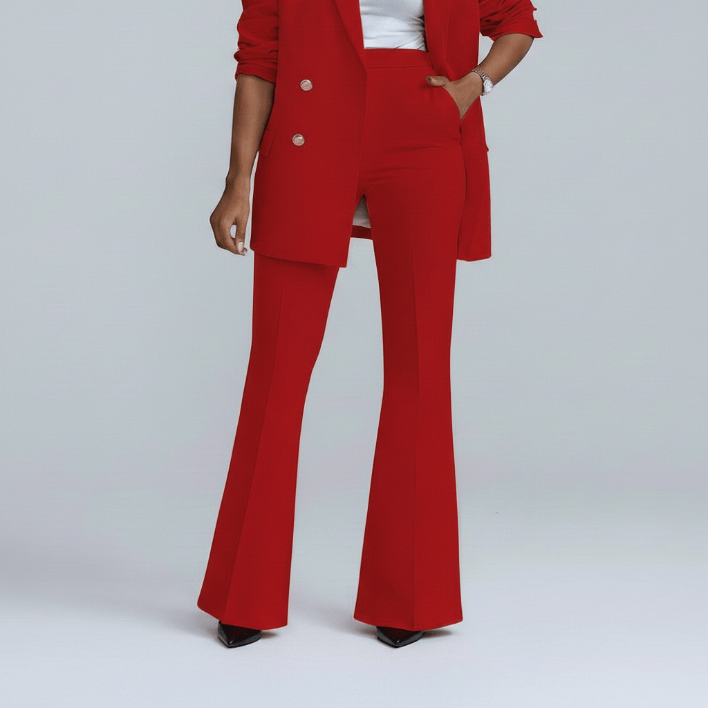 Nellie Two Piece Set Double-Breasted Blazer and Flared Pants