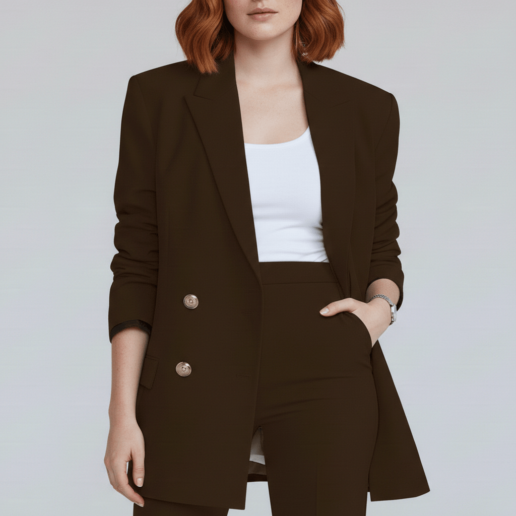 Nellie Two Piece Set Double-Breasted Blazer and Flared Pants