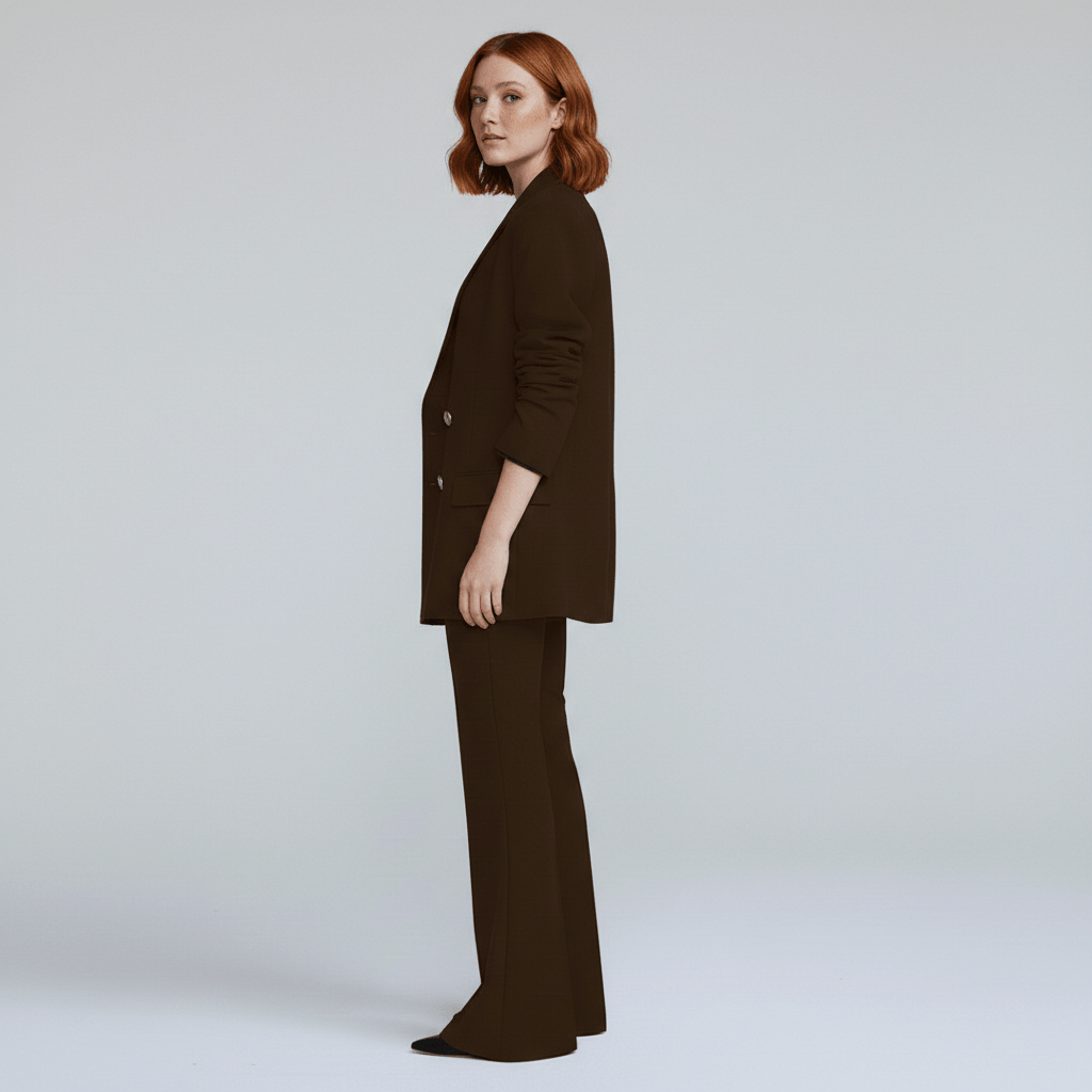 Nellie Two Piece Set Double-Breasted Blazer and Flared Pants