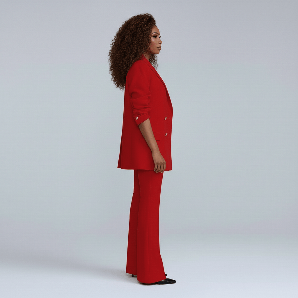 Nellie Two Piece Set Double-Breasted Blazer and Flared Pants