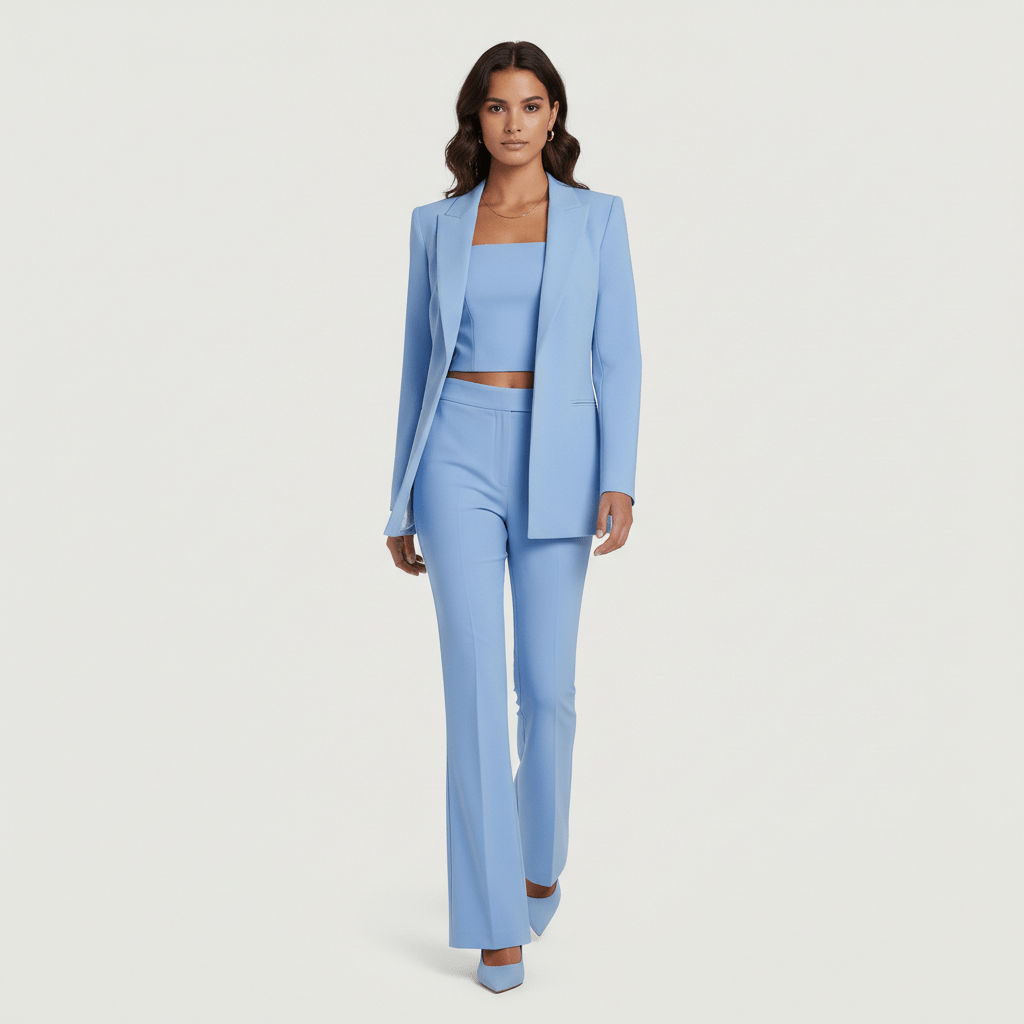 Noreen Two Piece Set Blazer, Top and Flared Pants