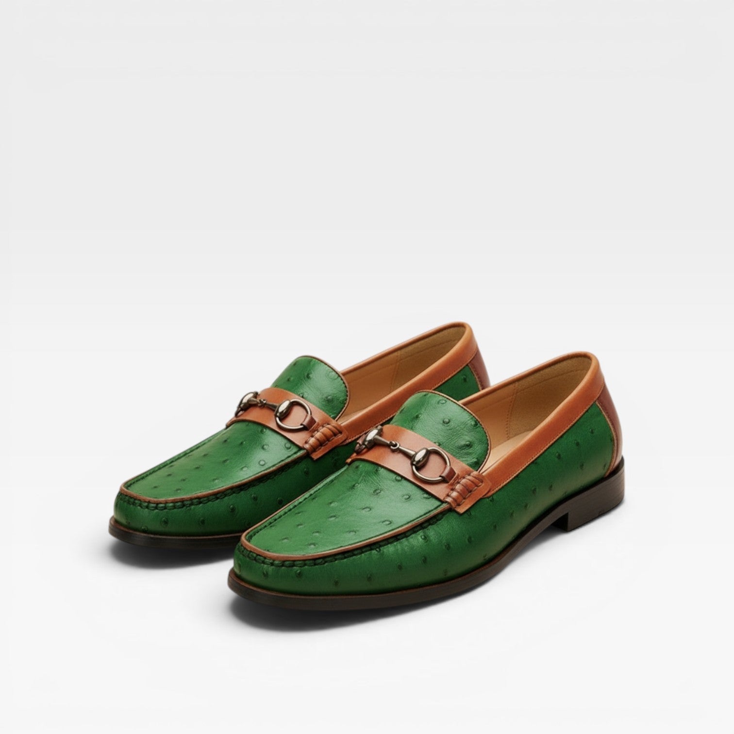 Men's Textured Genuine Leather Smart Slip On Horsebit Loafers