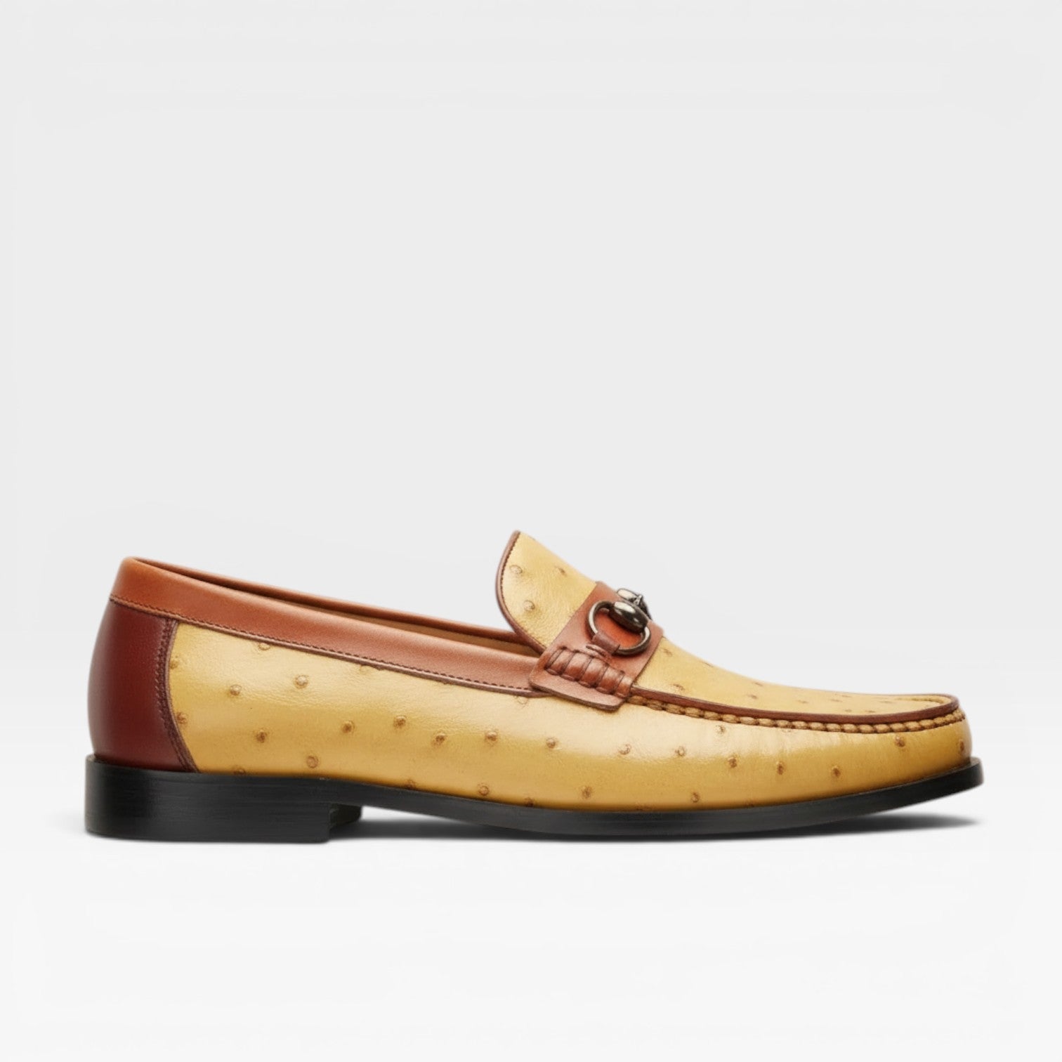 Men's Textured Genuine Leather Smart Slip On Horsebit Loafers