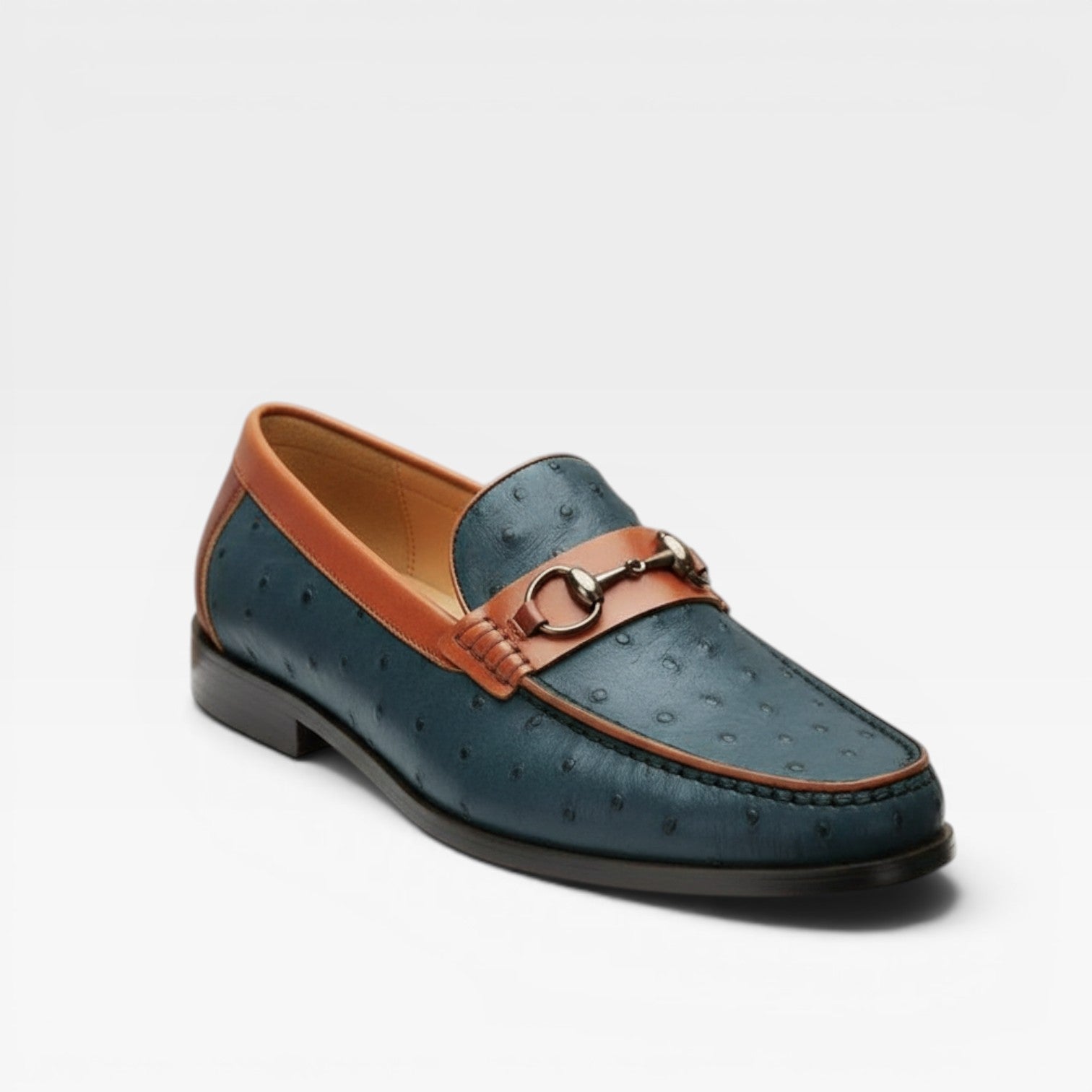 Men's Textured Genuine Leather Smart Slip On Horsebit Loafers
