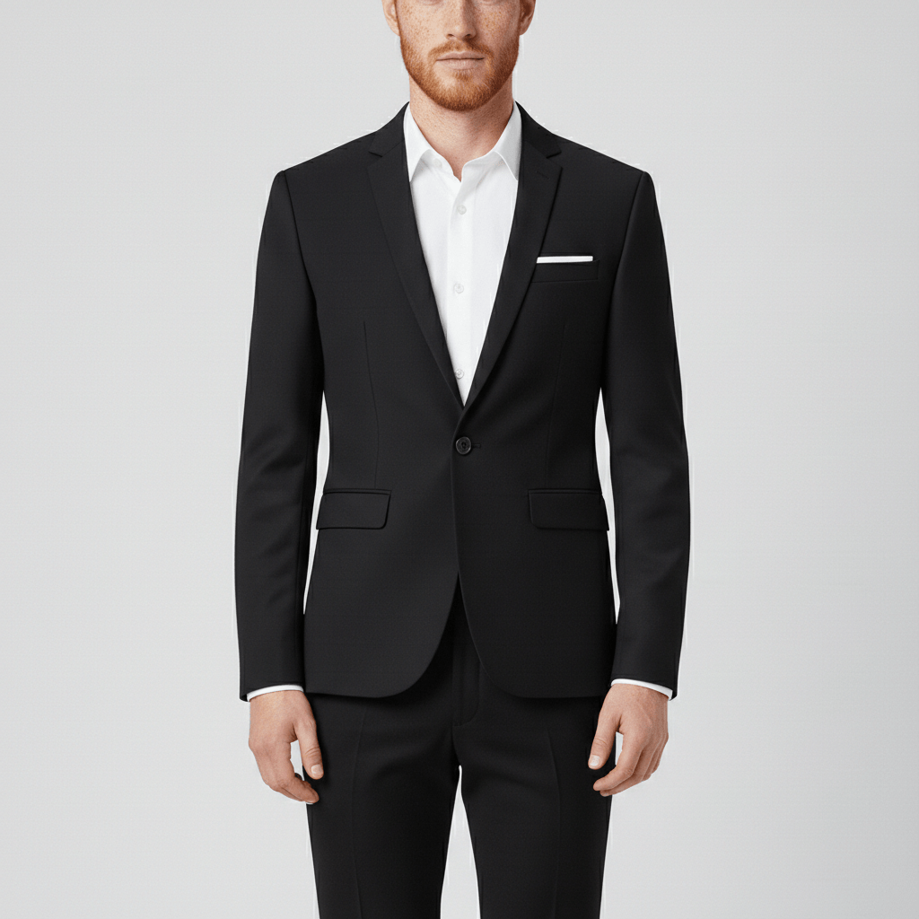 Oscar Single Button Tailored Blazer with Notch Lapel and Flap Pockets