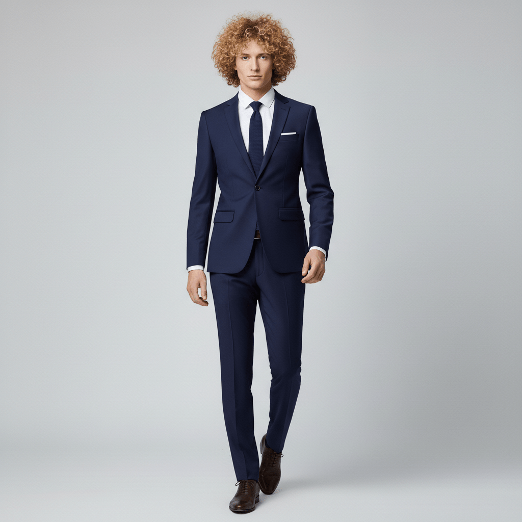 Oscar Single Button Tailored Blazer with Notch Lapel and Flap Pockets