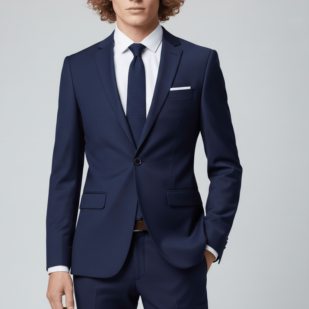 Oscar Single Button Tailored Blazer with Notch Lapel and Flap Pockets