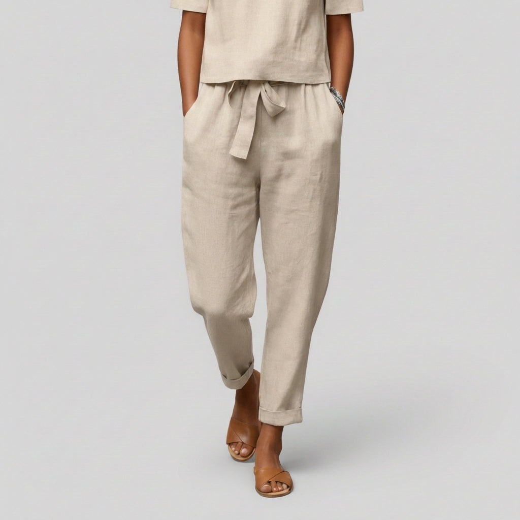 Roxana Two Piece Set Short Sleeve Top and Drawstring Pants