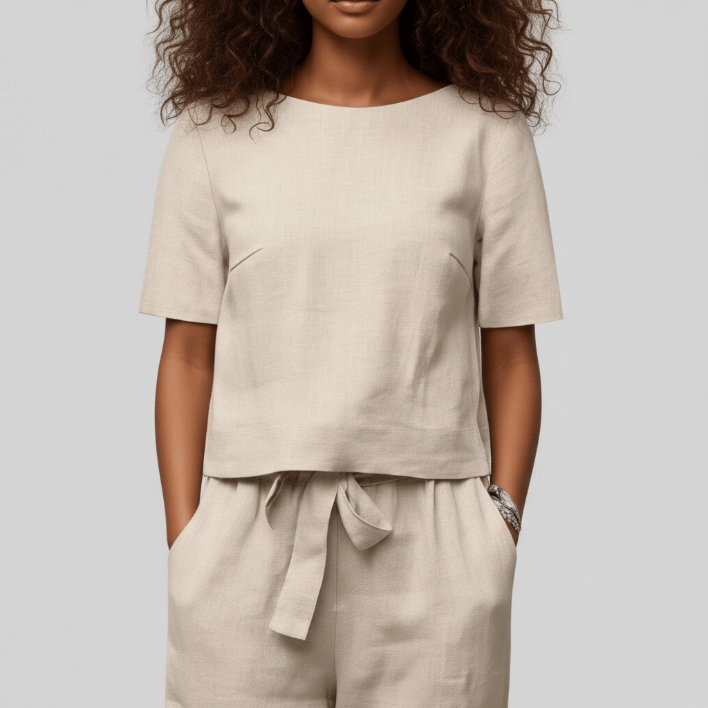 Roxana Two Piece Set Short Sleeve Top and Drawstring Pants