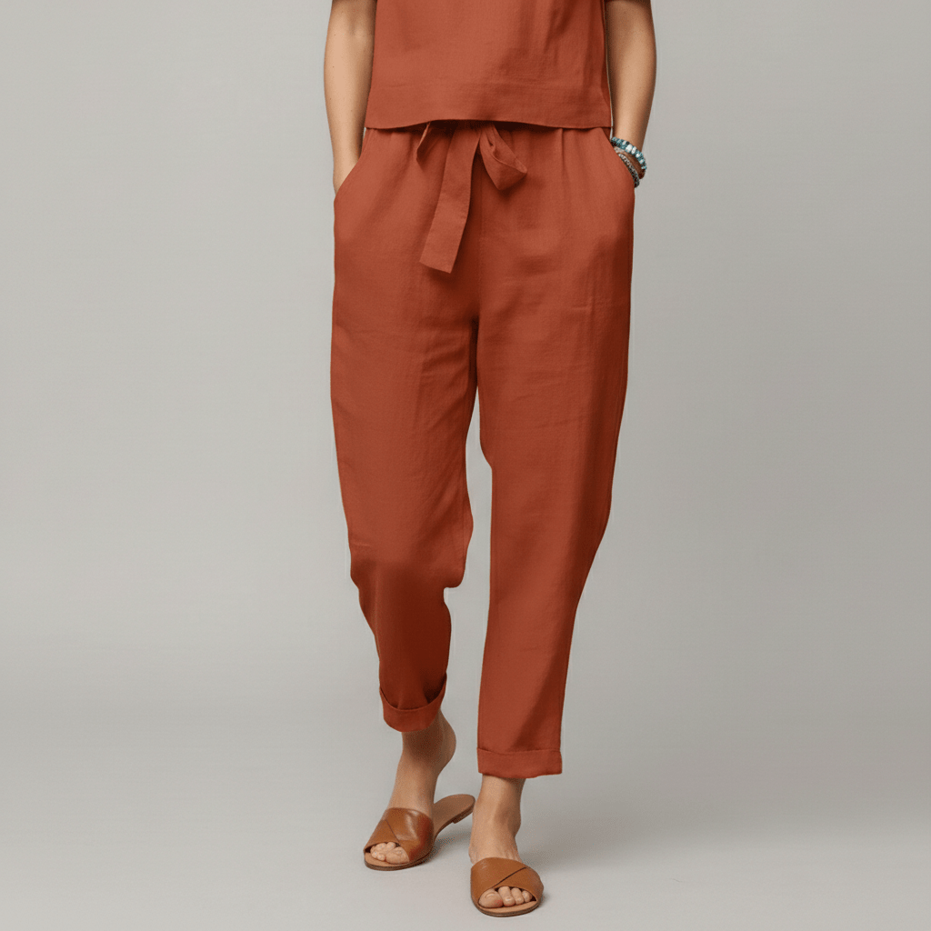 Roxana Two Piece Set Short Sleeve Top and Drawstring Pants