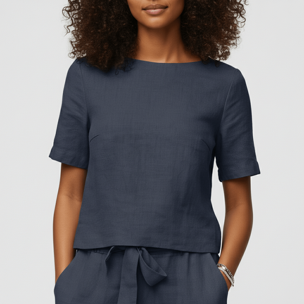 Roxana Two Piece Set Short Sleeve Top and Drawstring Pants