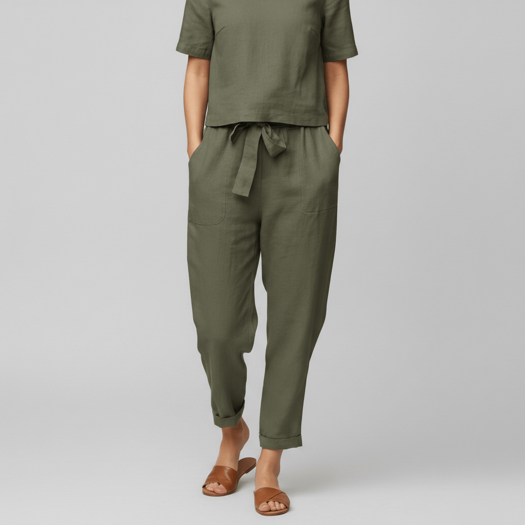 Roxana Two Piece Set Short Sleeve Top and Drawstring Pants