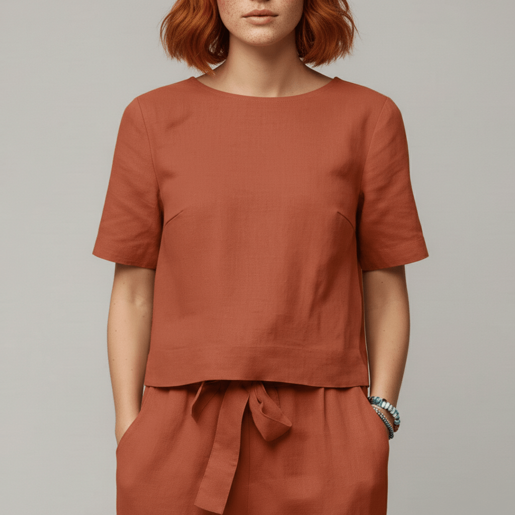 Roxana Two Piece Set Short Sleeve Top and Drawstring Pants