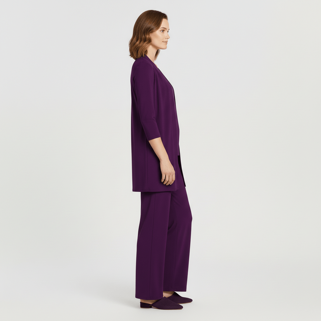 Ruth Two Piece Set Open Front Cardigan and Wide-Leg