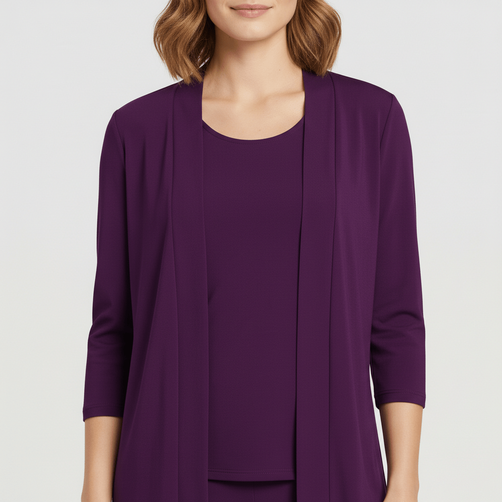 Ruth Two Piece Set Open Front Cardigan and Wide-Leg