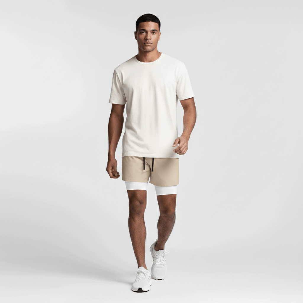 Simon 2 in 1 Training Shorts with Side Slip Pockets and Inner Compression