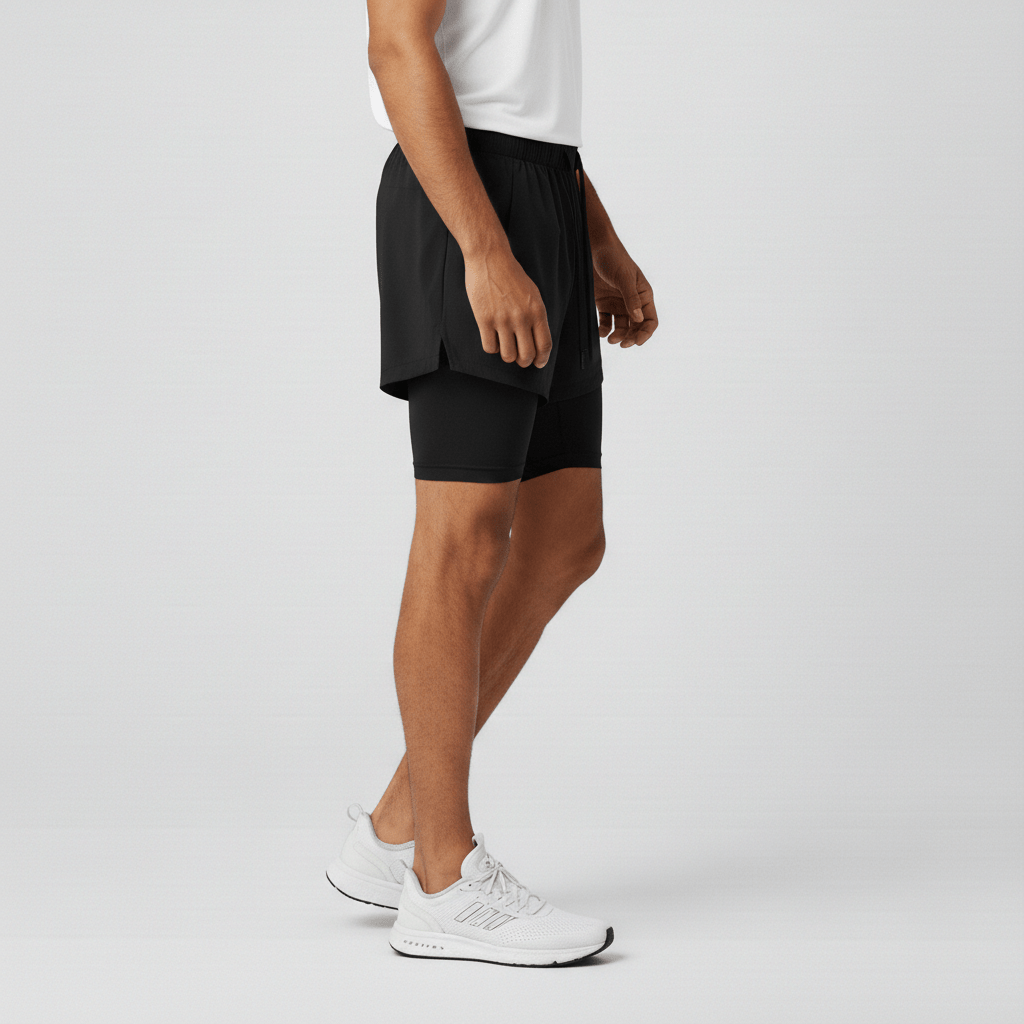 Simon 2 in 1 Training Shorts with Side Slip Pockets and Inner Compression