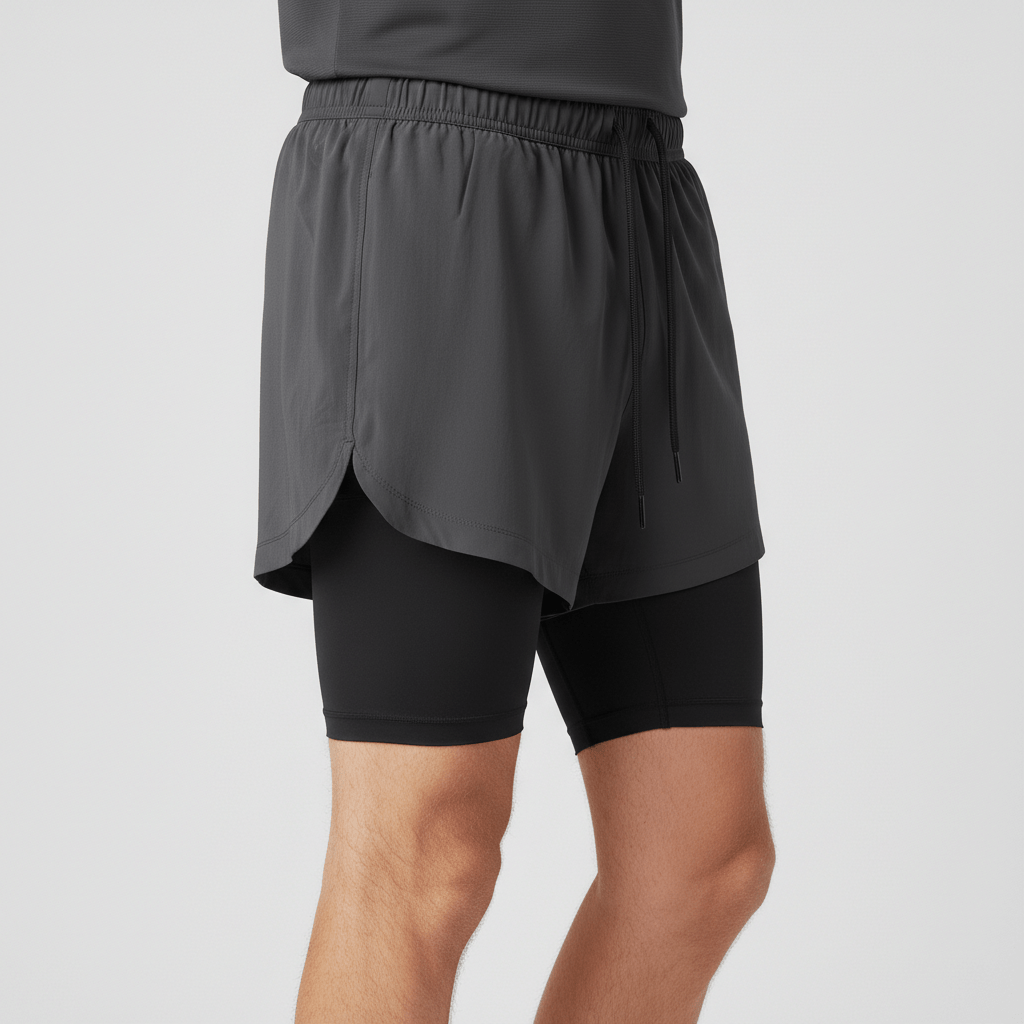 Simon 2 in 1 Training Shorts with Side Slip Pockets and Inner Compression