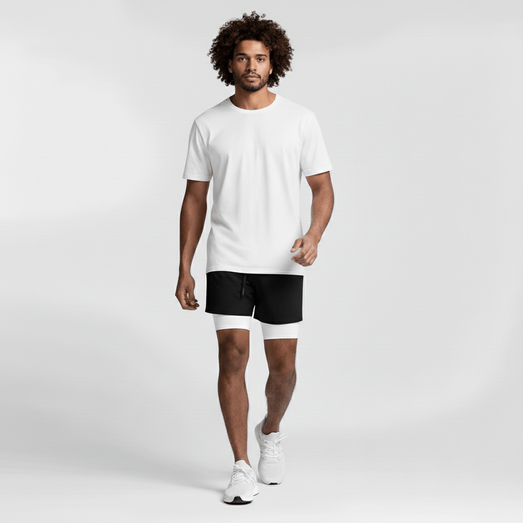 Simon 2 in 1 Training Shorts with Side Slip Pockets and Inner Compression