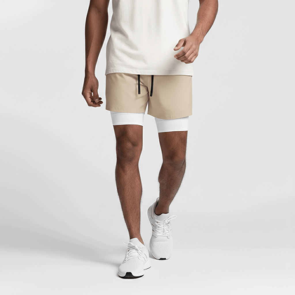Simon 2 in 1 Training Shorts with Side Slip Pockets and Inner Compression
