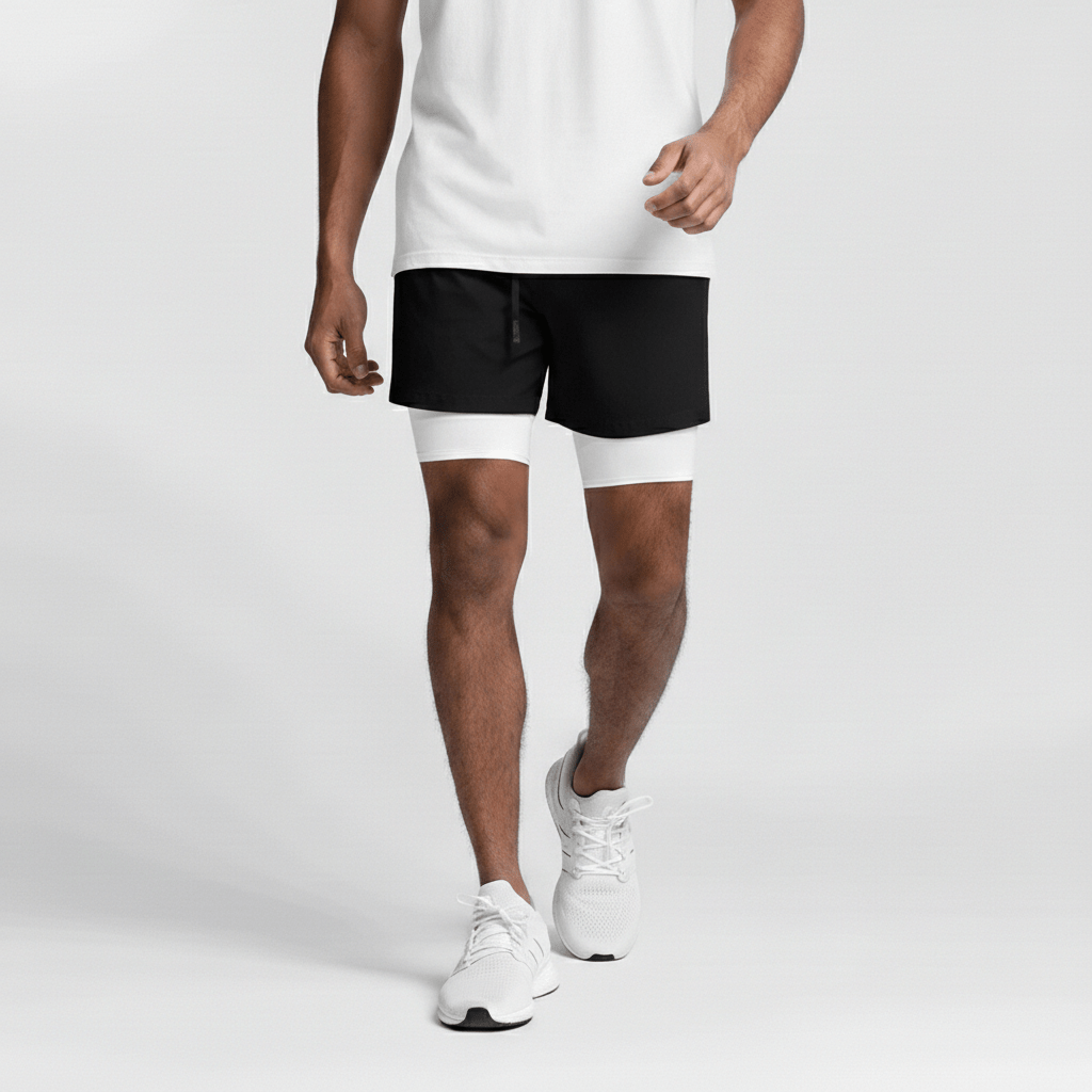 Simon 2 in 1 Training Shorts with Side Slip Pockets and Inner Compression