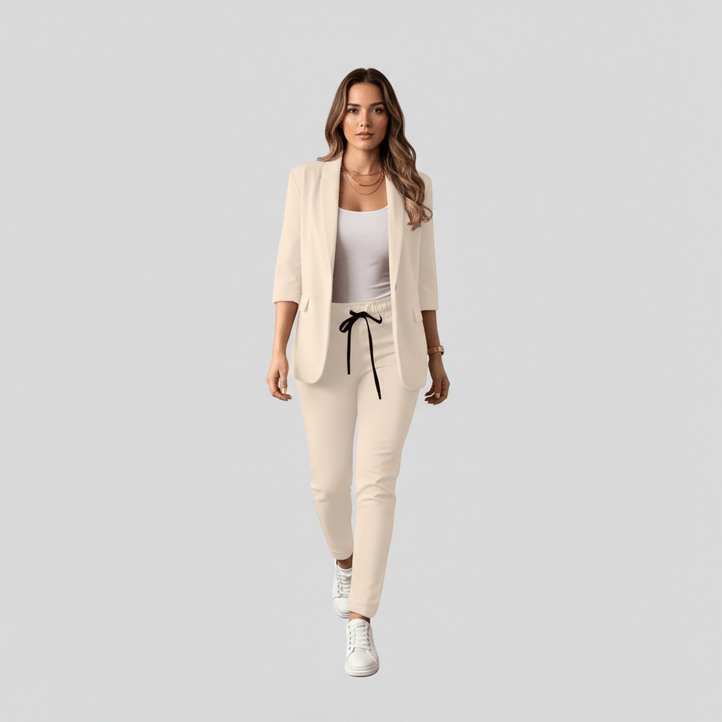 Sofia Two Piece Set Open Front Blazer and Slim Fit Pants