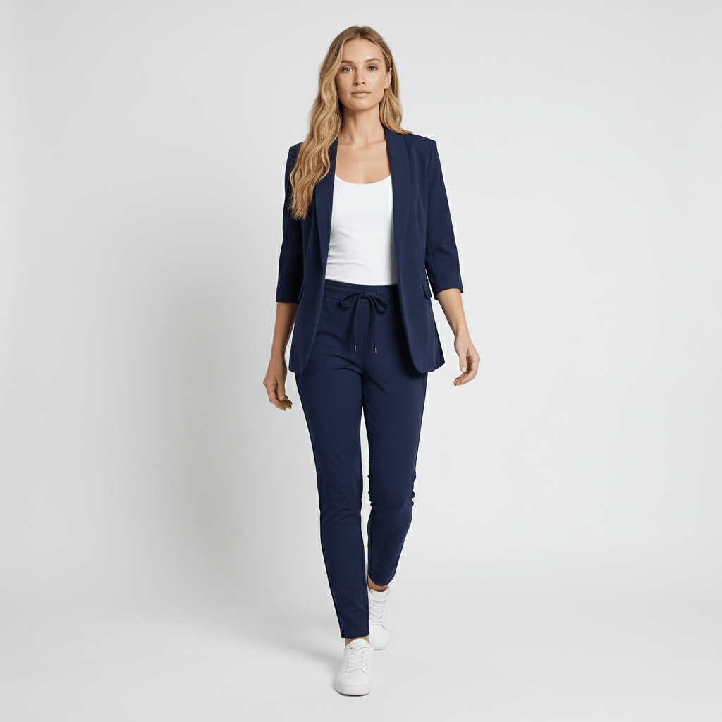 Sofia Two Piece Set Open Front Blazer and Slim Fit Pants