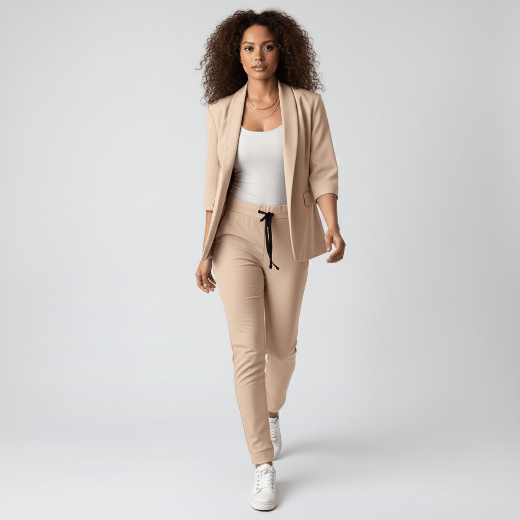 Sofia Two Piece Set Open Front Blazer and Slim Fit Pants