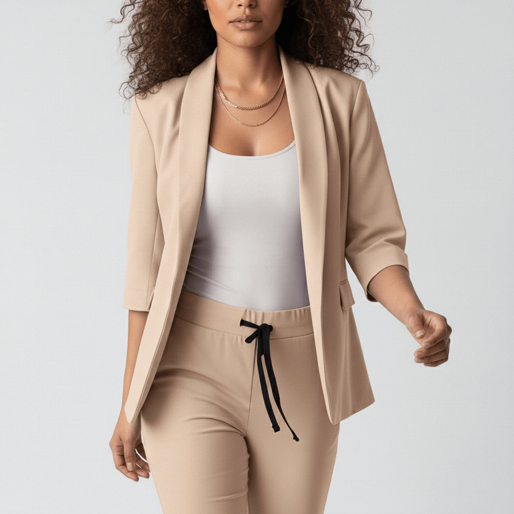 Sofia Two Piece Set Open Front Blazer and Slim Fit Pants