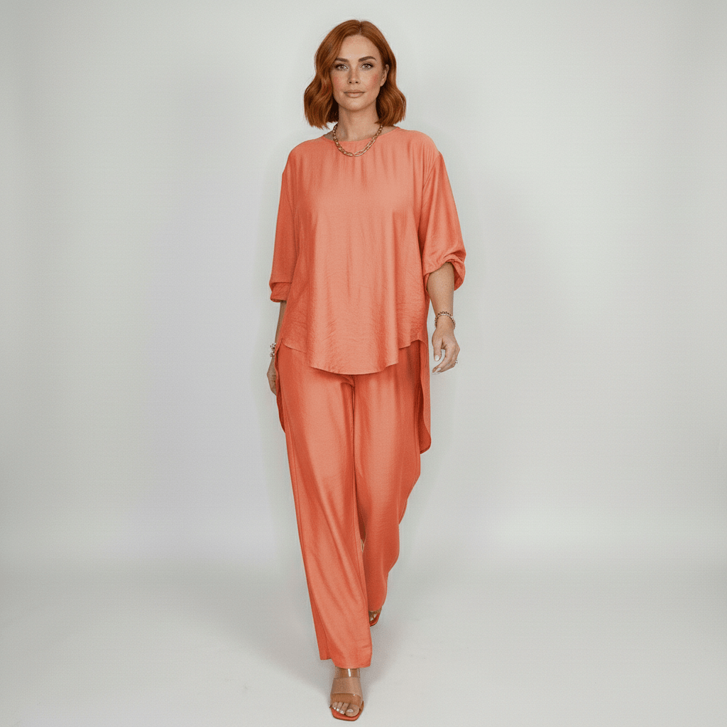 Susannah Two Piece Set Loose Top and Wide Leg Pants