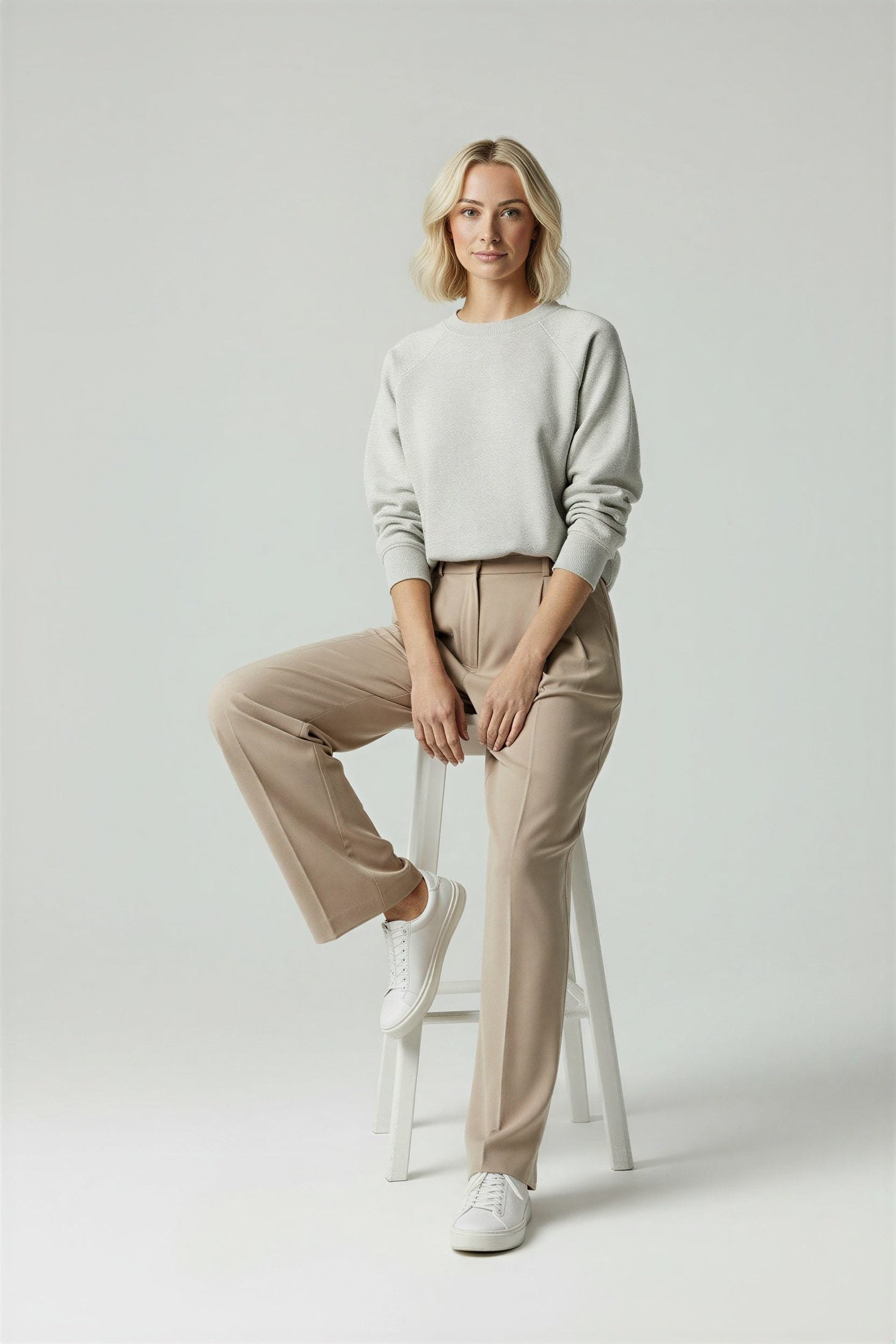 Adriane Women's High Waisted Pleated Wide Leg Tailored Trousers