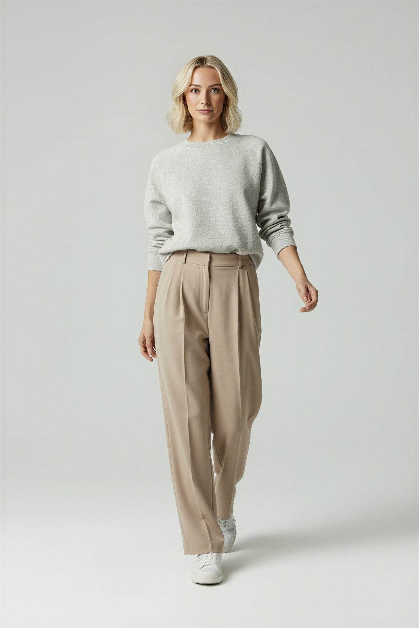 Adriane Women's High Waisted Pleated Wide Leg Tailored Trousers