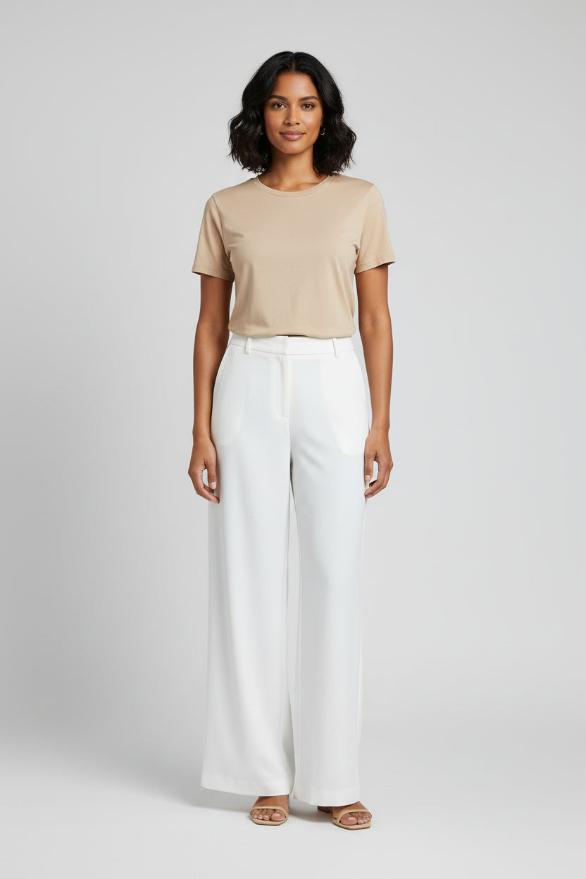 Adriane Women's High Waisted Pleated Wide Leg Tailored Trousers