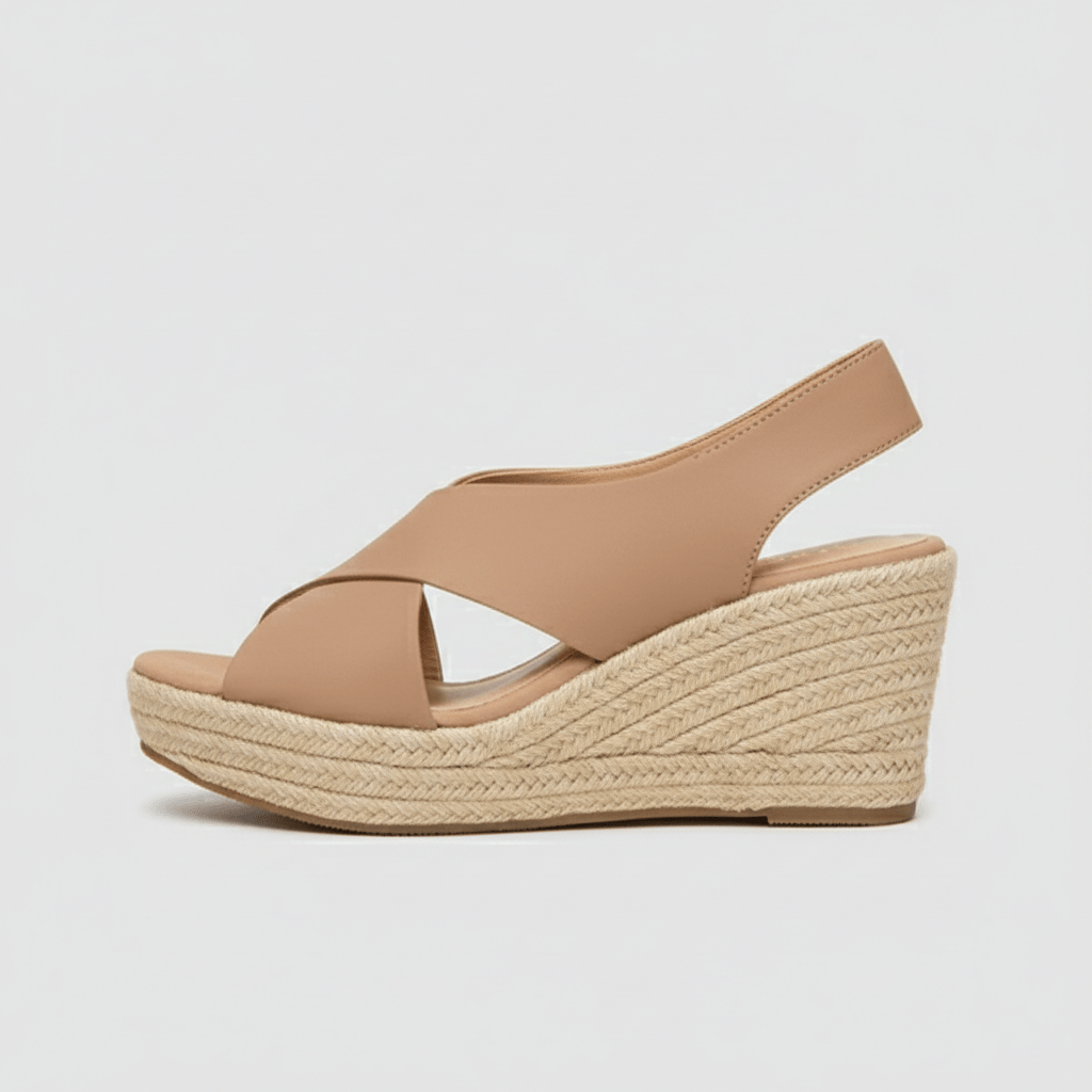 Adriana Platform Espadrille Sandals with Cross Straps