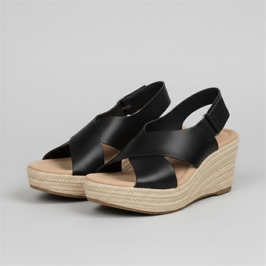 Adriana Platform Espadrille Sandals with Cross Straps