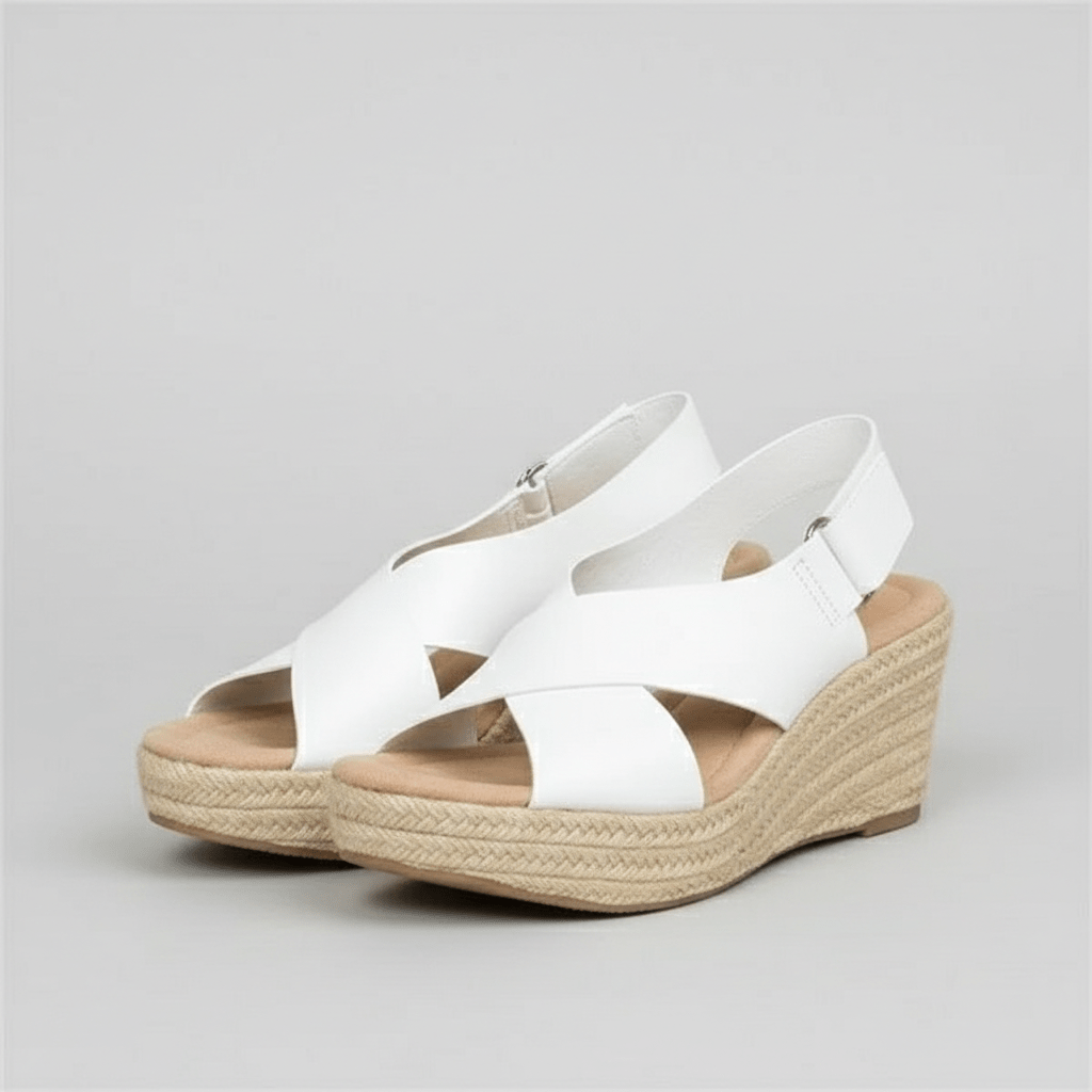 Adriana Platform Espadrille Sandals with Cross Straps