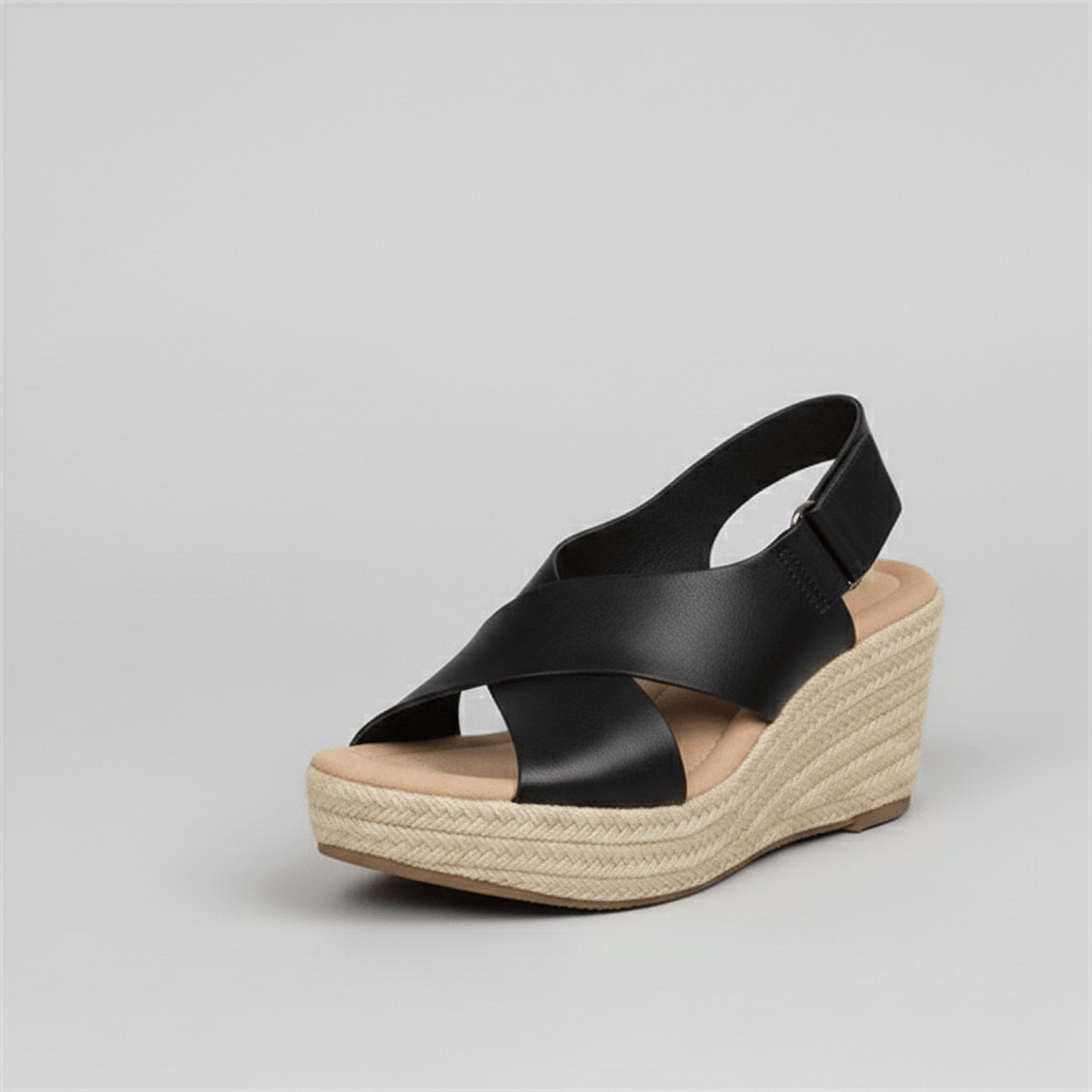 Adriana Platform Espadrille Sandals with Cross Straps