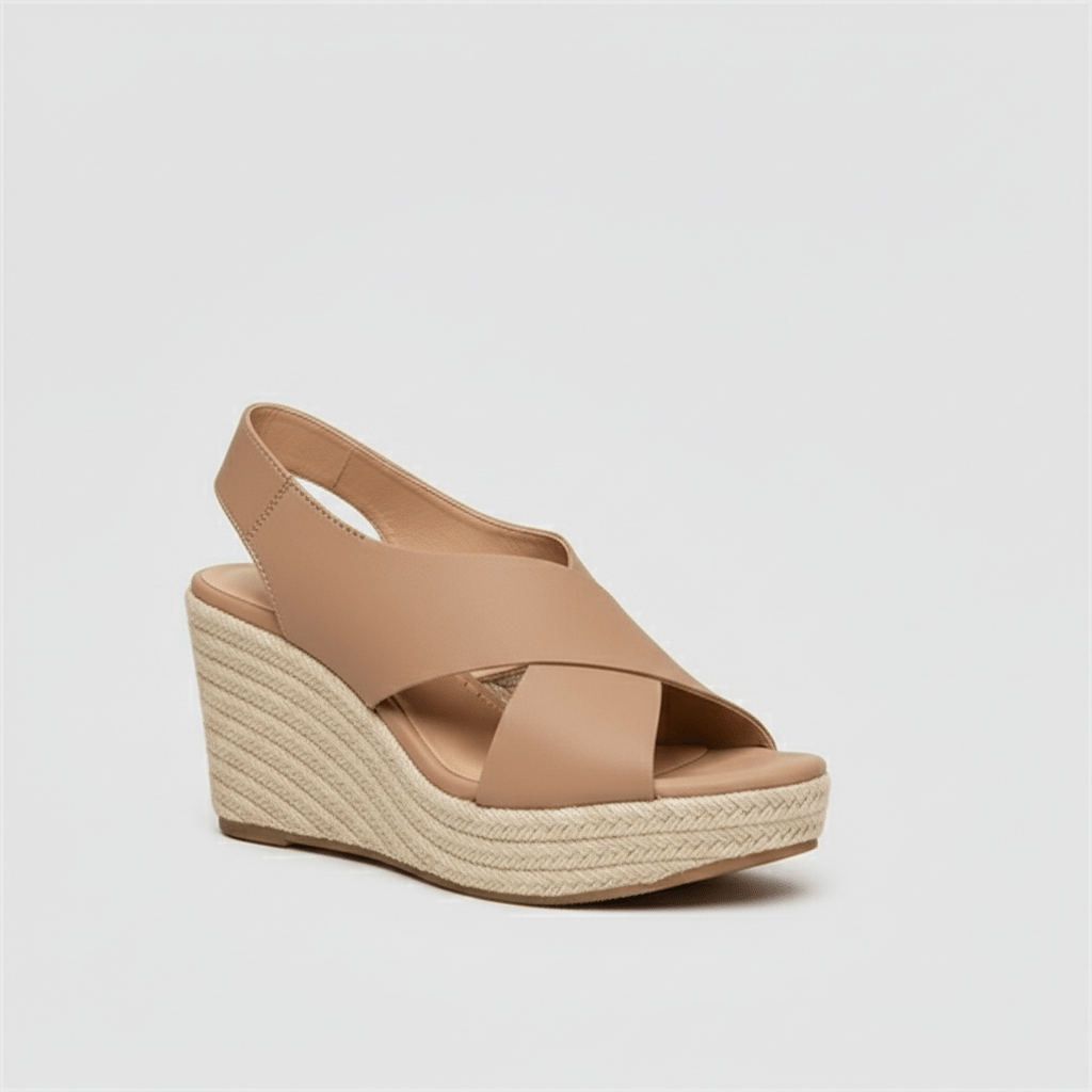 Adriana Platform Espadrille Sandals with Cross Straps