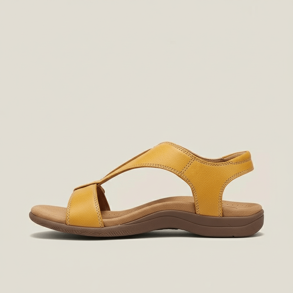 Amabel T Strap Sandals Hook and Loop Comfort Sandals